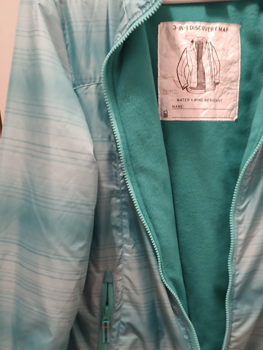 Champion Teal Girls 14/16 3 Way Coat